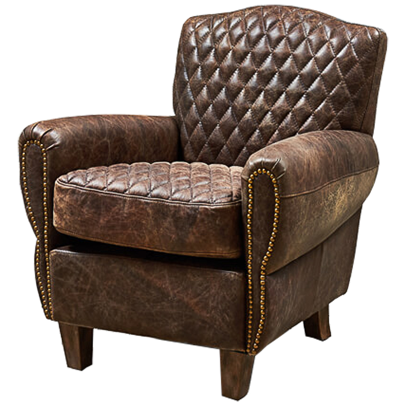 Кресло Jody Armchair Brown Leather Коричневый винтаж Коричневый Кресло Jody Armchair Brown Leather Коричневый винтаж Коричневый в Кирове | Loft Concept