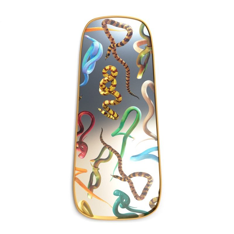 Зеркало Seletti Mirror Gold Frame Snakes Мульти Зеркало Seletti Mirror Gold Frame Snakes Мульти в Кирове | Loft Concept
