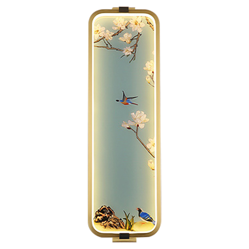 Бра Birds Oriental Scenes Wall Lamp Золотой Голубой Мульти Бра Birds Oriental Scenes Wall Lamp Золотой Голубой Мульти в Кирове | Loft Concept
