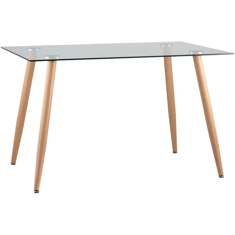 Стол обеденный Wood and Glass Стеклянная столешница Прозрачное Стекло Древесина Стол обеденный Wood and Glass Стеклянная столешница Прозрачное Стекло Древесина в Кирове | Loft Concept