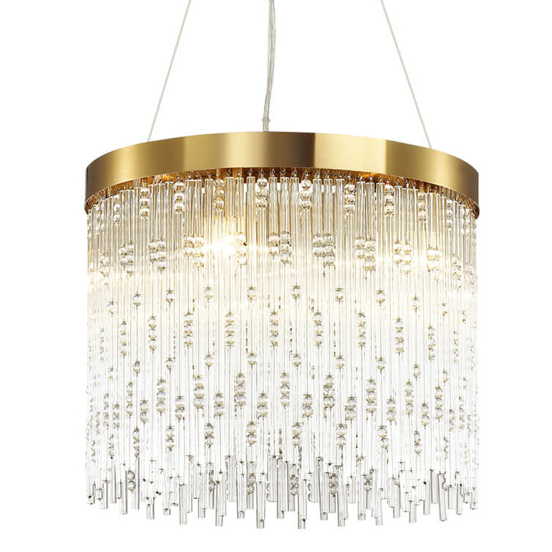 Люстра Hailstorm Rain Kerri Chandelier gold 45 Прозрачный (Transparent) Золотой в Кирове | Loft Concept 