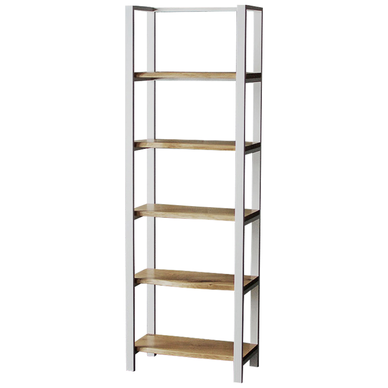 Стеллаж Holt White Industrial Metal Rust Rack Белый Древесина Стеллаж Holt White Industrial Metal Rust Rack Белый Древесина в Кирове | Loft Concept