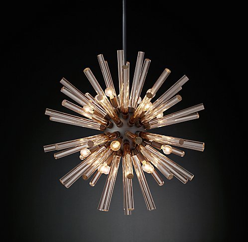 Светильник Crystal Starburst Chandelier Round Черный Светильник Crystal Starburst Chandelier Round Черный в Кирове | Loft Concept