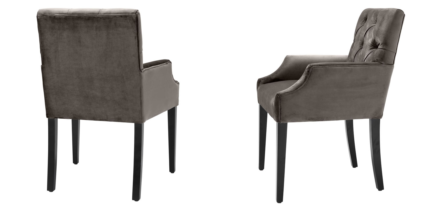 Стул Eichholtz DINING CHAIR ATENA WITH ARM dark - фото №1