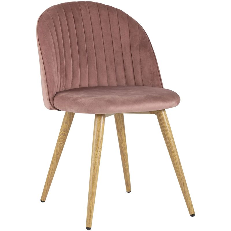 Стул Miruna Chair Пыльно-Розовый Велюр Розовый пастельный Древесина в Кирове | Loft Concept 