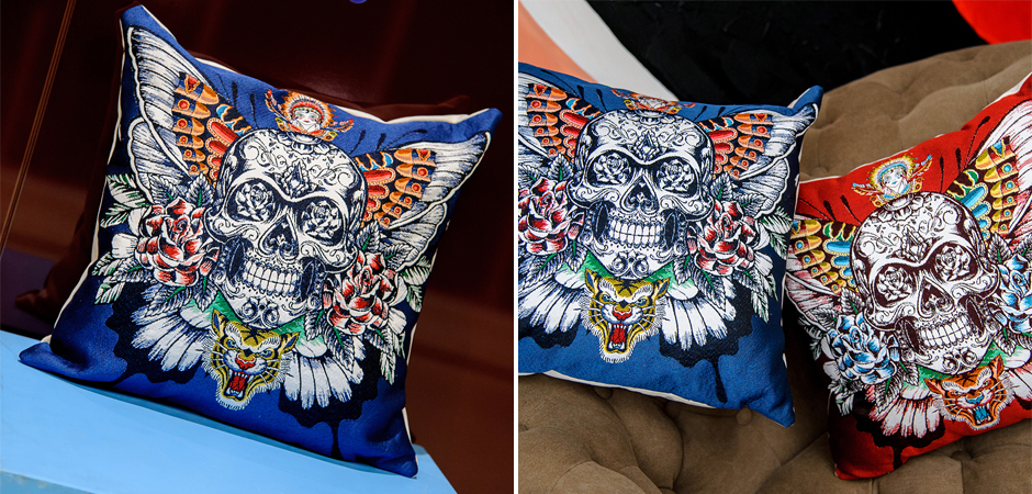 Декоративная подушка Ghost Rider Blue Декоративная подушка Ghost Rider Blue - Loft-Concept в Кирове