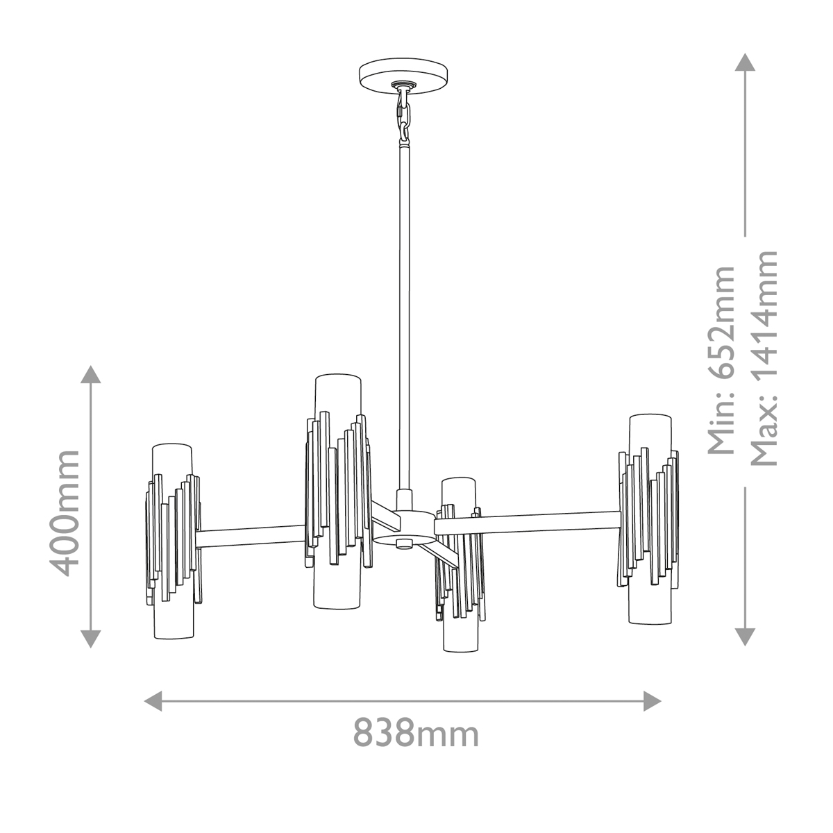 Люстра цвета латунь с 4-мя матовыми цилиндрическими плафонами Elstead Lighting в Кирове