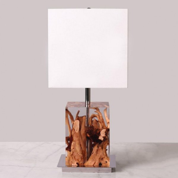 Настольная лампа Kisimi Table Lamp Белый Коричневый Настольная лампа Kisimi Table Lamp Белый Коричневый в Кирове | Loft Concept