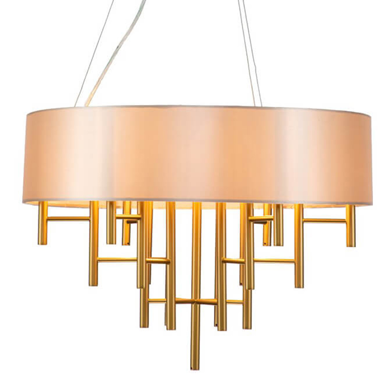 Люстра Oswell Lampshade Chandelier Латунь Бежевый Люстра Oswell Lampshade Chandelier Латунь Бежевый в Кирове | Loft Concept
