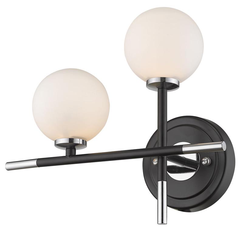 Бра Galant Sconce silver left Серебряный Черный Белое матовое стекло Бра Galant Sconce silver left Серебряный Черный Белое матовое стекло в Кирове | Loft Concept