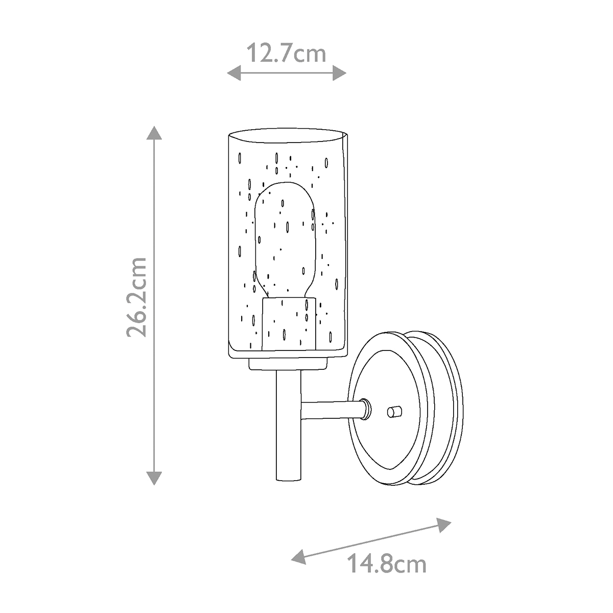 Бра с плафоном в форме цилиндра из прозрачного стекла с пузырьками Hinkley в Кирове
