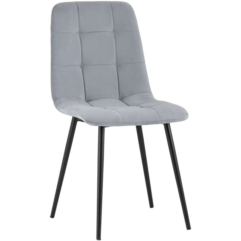 Стул NANCY S-2 Chair Серый Велюр Серый Черный Стул NANCY S-2 Chair Серый Велюр Серый Черный в Кирове | Loft Concept