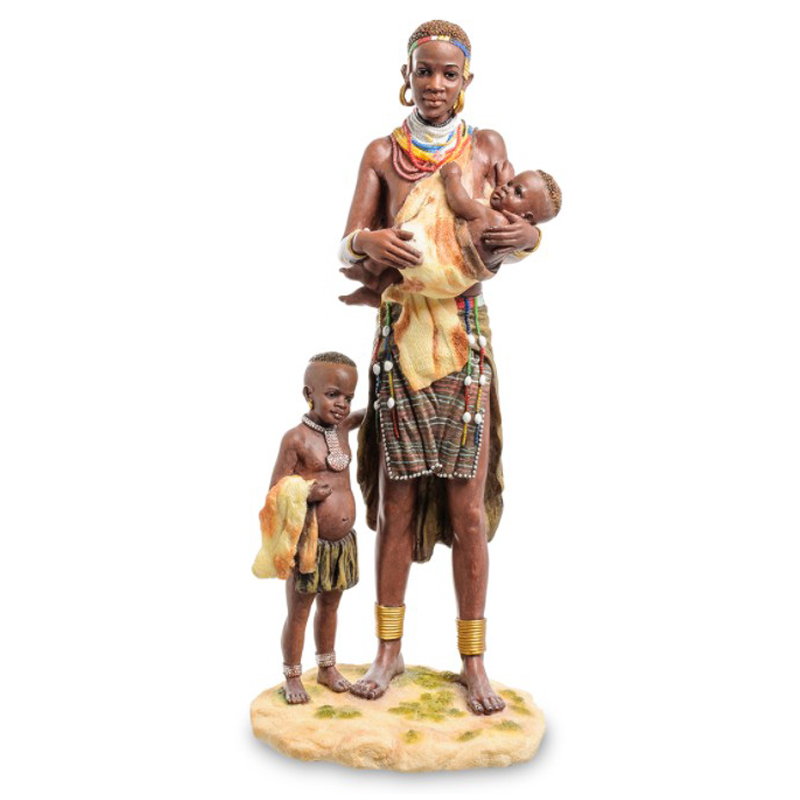 Статуэтка African woman with children Коричневый Мульти Статуэтка African woman with children Коричневый Мульти в Кирове | Loft Concept