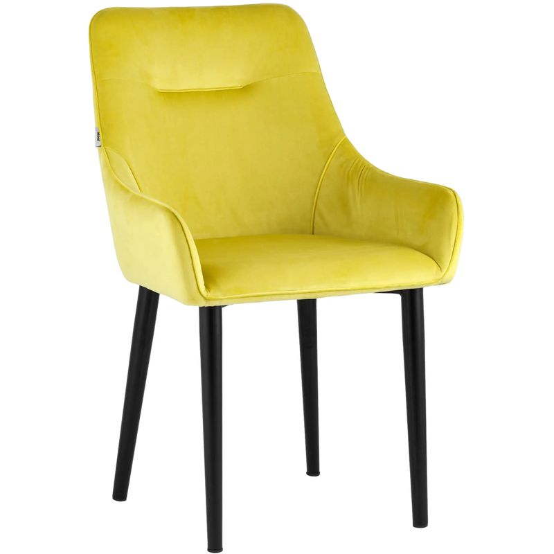 Стул Joan Chair Желтый Велюр Желтый Черный Стул Joan Chair Желтый Велюр Желтый Черный в Кирове | Loft Concept