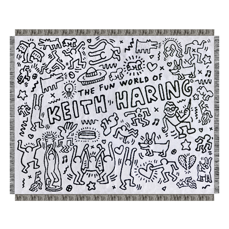 Покрывало граффити черно-белое Кит Харинг Keith Haring Bed Сover Черно-белый Покрывало граффити черно-белое Кит Харинг Keith Haring Bed Сover Черно-белый в Кирове | Loft Concept