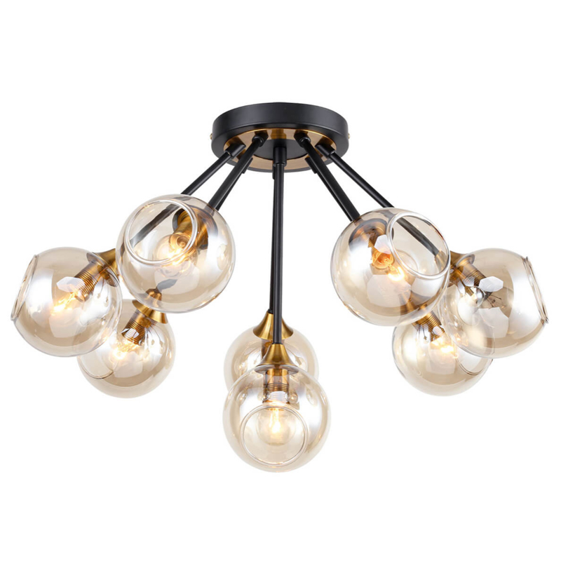 Потолочный Светильник Loft Globe Черный Латунь Янтарь (Amber) Потолочный Светильник Loft Globe Черный Латунь Янтарь (Amber) в Кирове | Loft Concept