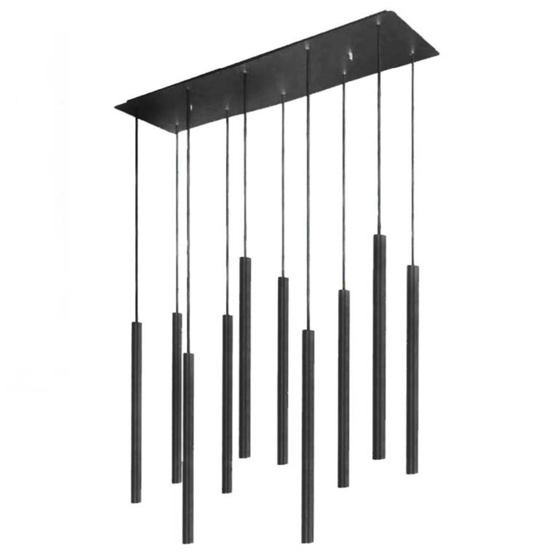 Светильник Trumpet Rectangle Black 10 плафонов Черный Светильник Trumpet Rectangle Black 10 плафонов Черный в Кирове | Loft Concept