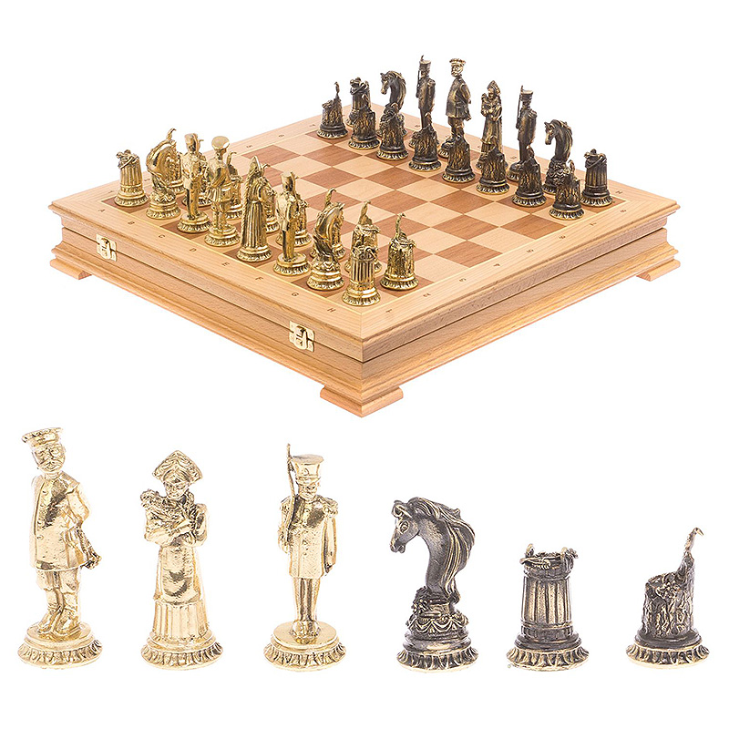 Шахматы из бронзы в ларце из натурального бука Decorative Thematic Chess Бронза Золотой Коричневый Шахматы из бронзы в ларце из натурального бука Decorative Thematic Chess Бронза Золотой Коричневый в Кирове | Loft Concept