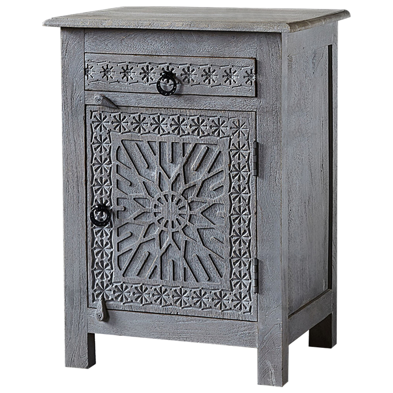 Тумба Indian Antique Furniture Akshi Nightstand Серый Коричневый Тумба Indian Antique Furniture Akshi Nightstand Серый Коричневый в Кирове | Loft Concept