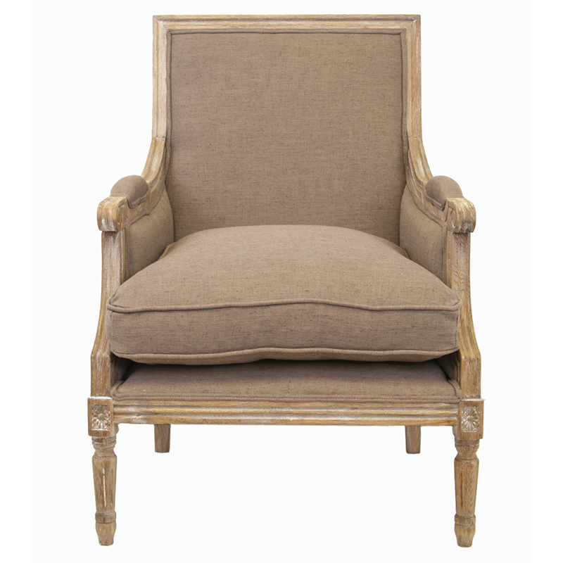 Кресло William Classical Armchair brown flax Бежевый Светло-коричневый Кресло William Classical Armchair brown flax Бежевый Светло-коричневый в Кирове | Loft Concept