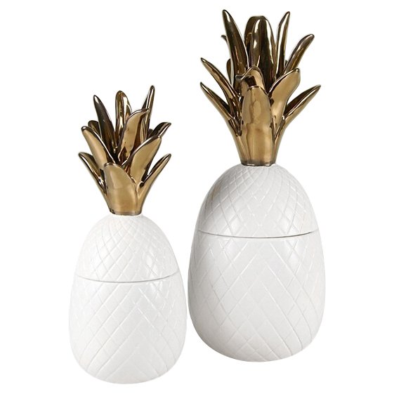 Ваза настольная Pineapple White Белый Золотой Ваза настольная Pineapple White Белый Золотой в Кирове | Loft Concept