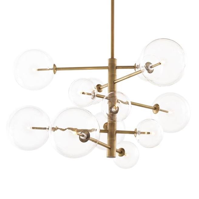 Люстра Chandelier Argento S Латунь Античная полированная Прозрачное Стекло Люстра Chandelier Argento S Латунь Античная полированная Прозрачное Стекло в Кирове | Loft Concept