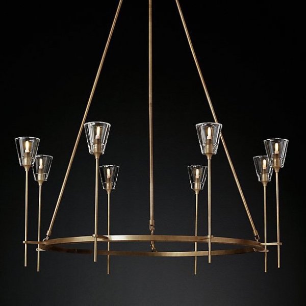 Люстра TORCHE DE VERRE Round Chandelier 8 Латунь Люстра TORCHE DE VERRE Round Chandelier 8 Латунь в Кирове | Loft Concept