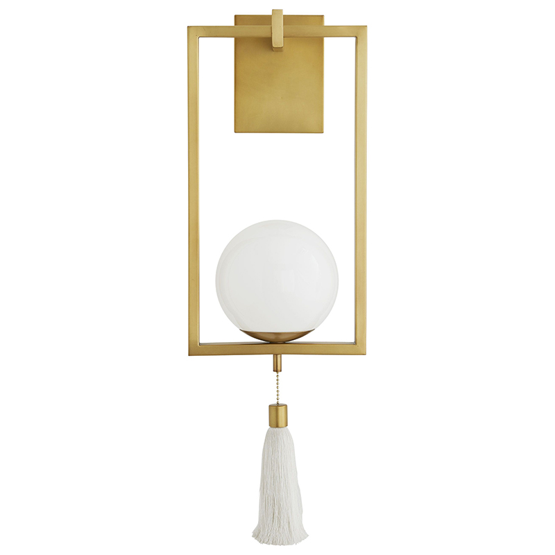 Бра TRAPEZE SCONCE Gold Белый Латунь Бра TRAPEZE SCONCE Gold Белый Латунь в Кирове | Loft Concept