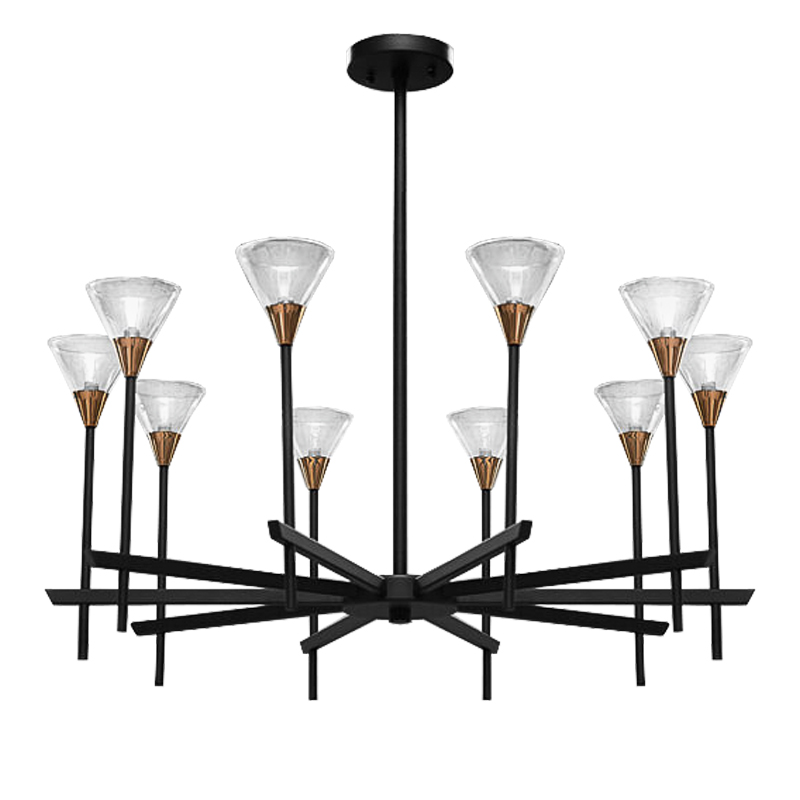 Люстра Beatrice Chandeliers Черный Латунь Прозрачный в Кирове | Loft Concept 