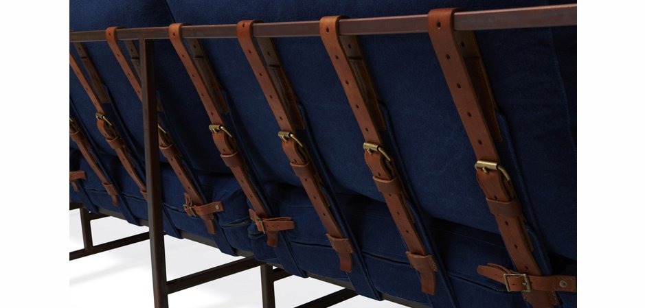 Двухместный диван Indigo Denim and copper Two Seat Sofa Двухместный диван Indigo Denim and copper Two Seat Sofa - Loft-Concept в Кирове