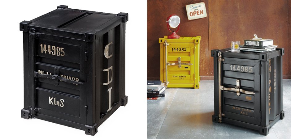 Тумбочка морской контейнер CARLINGUE Sea Container yellow - фото №1