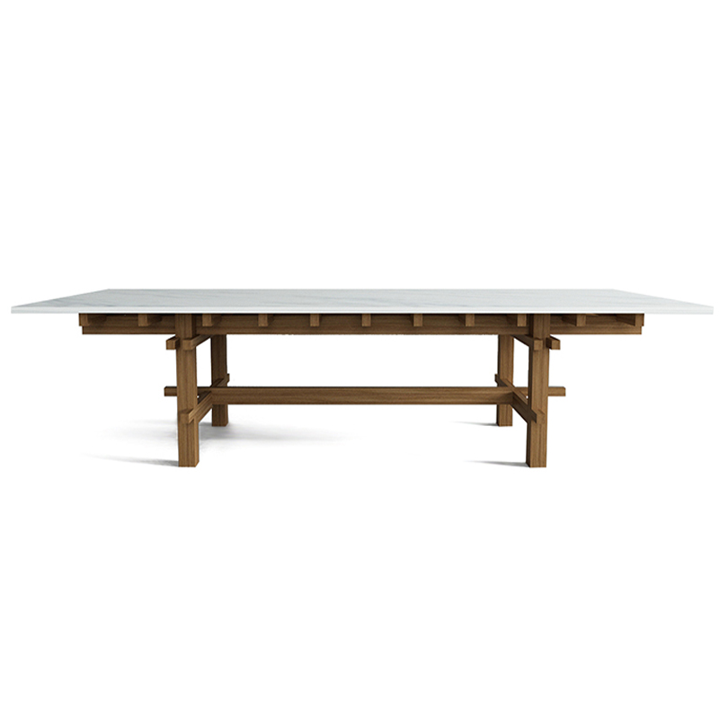 Журнальный стол из дерева с каменной столешницей Minka Table Древесина Белый Журнальный стол из дерева с каменной столешницей Minka Table Древесина Белый в Кирове | Loft Concept