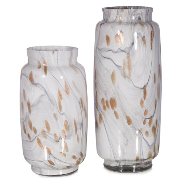 Ваза Song Thrush Glass Белый Золотой Ваза Song Thrush Glass Белый Золотой в Кирове | Loft Concept