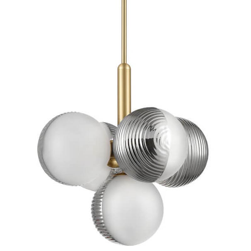 Люстра Ademar Chandelier 5 plafond Золотой Белый Серый Люстра Ademar Chandelier 5 plafond Золотой Белый Серый в Кирове | Loft Concept
