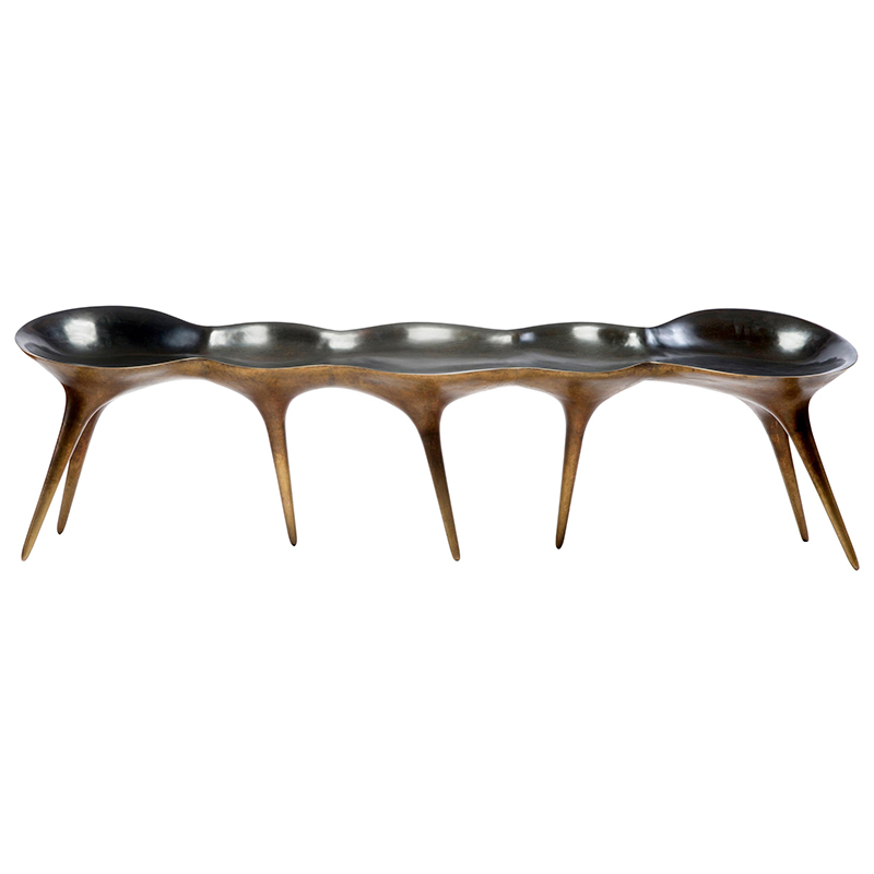 Банкетка Дизайнерская Molecule Bench in Cast Bronze дизайн Timothy Schreiber бронза Темная бронза Бронза Банкетка Дизайнерская Molecule Bench in Cast Bronze дизайн Timothy Schreiber бронза Темная бронза Бронза в Кирове | Loft Concept