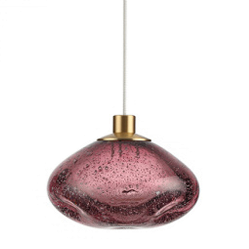 Подвесной светильник с прозрачным стеклянным плафоном округлой формы Effervia  Бронзовый Янтарный Красный Зеленый Серый в Кирове | Loft Concept 