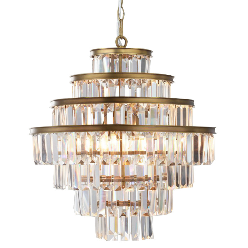 Люстра RH Alaine Crystal Large Pendant Antiqued Brass Золотой Прозрачное Стекло Люстра RH Alaine Crystal Large Pendant Antiqued Brass Золотой Прозрачное Стекло в Кирове | Loft Concept