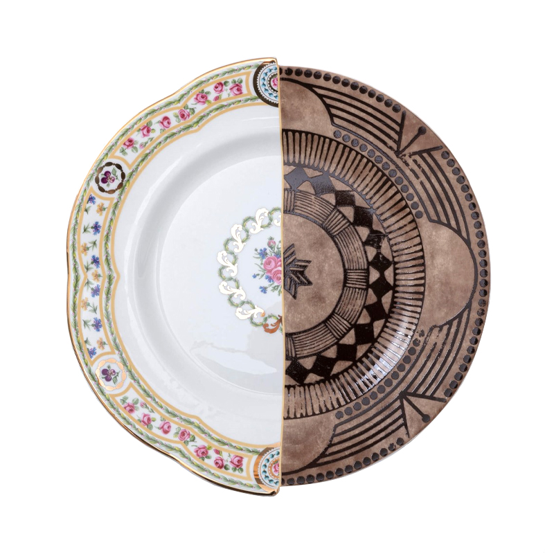 Тарелка Seletti Hobyo Белый Черный Коричневый Тарелка Seletti Hobyo Белый Черный Коричневый в Кирове | Loft Concept
