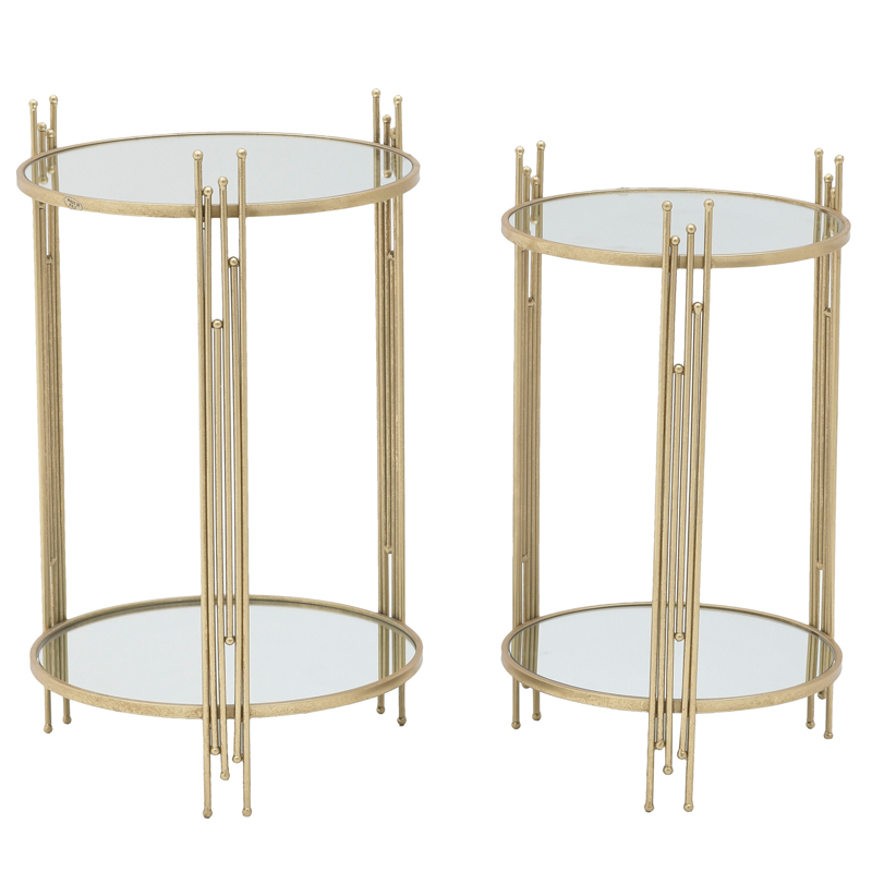 Комплект приставных столов Sarita Table Золотой Прозрачный Комплект приставных столов Sarita Table Золотой Прозрачный в Кирове | Loft Concept