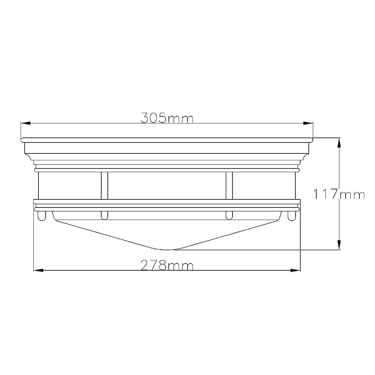 Потолочный светильник для ванных комнат со стеклянным плафоном в форме перевернутого конуса Hinkley в Кирове