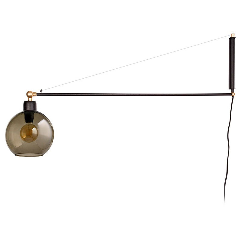 Бра Franco Wall Lamp Черный Латунь Янтарный Бра Franco Wall Lamp Черный Латунь Янтарный в Кирове | Loft Concept