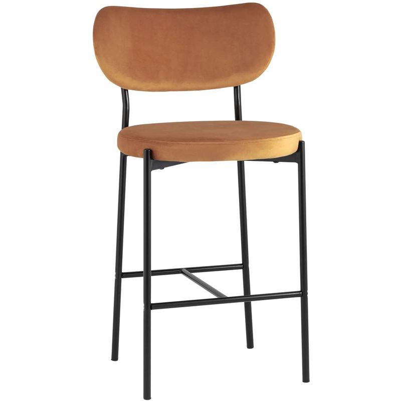 Барный Стул Alfie Chair Черные ножки Терракотовый Велюр Терракотовый Черный Барный Стул Alfie Chair Черные ножки Терракотовый Велюр Терракотовый Черный в Кирове | Loft Concept