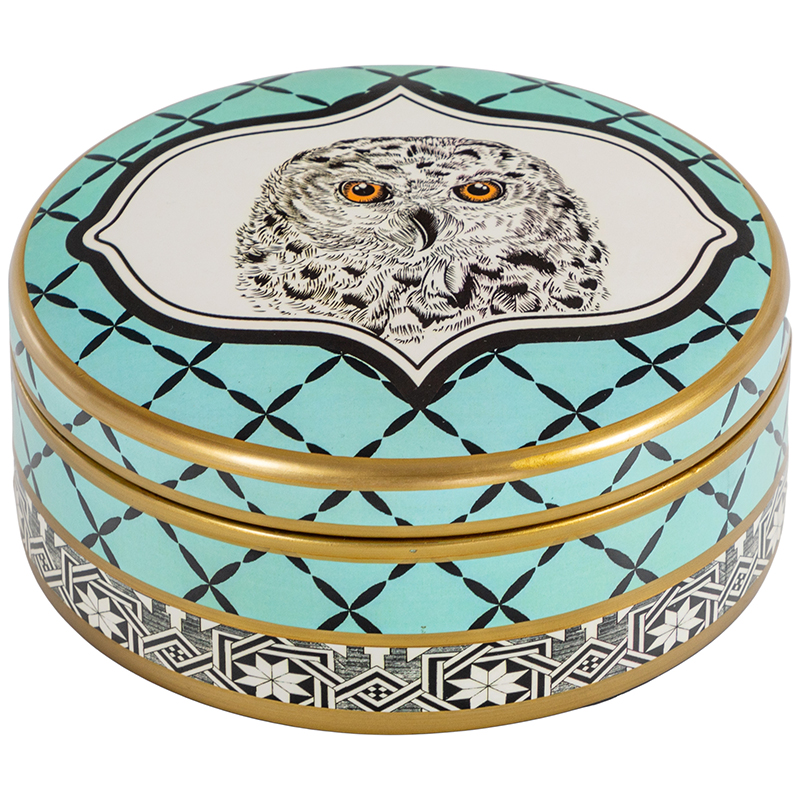 Шкатулка Owl Collection Turquoise Box Черно-белый Бирюзовый Золотой Шкатулка Owl Collection Turquoise Box Черно-белый Бирюзовый Золотой в Кирове | Loft Concept