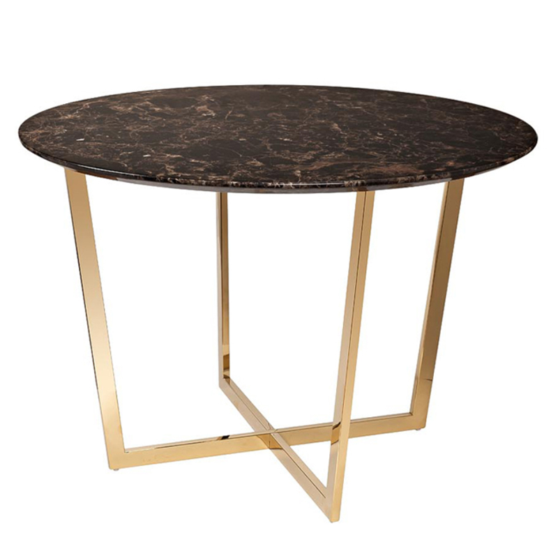 Обеденный стол Dining table Jacques round Brown Коричневый Золотой Обеденный стол Dining table Jacques round Brown Коричневый Золотой в Кирове | Loft Concept