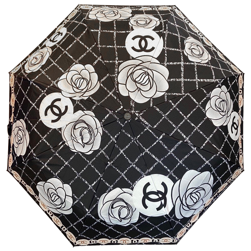 Зонт раскладной CHANEL дизайн 004 Черный цвет Черно-белый Зонт раскладной CHANEL дизайн 004 Черный цвет Черно-белый в Кирове | Loft Concept