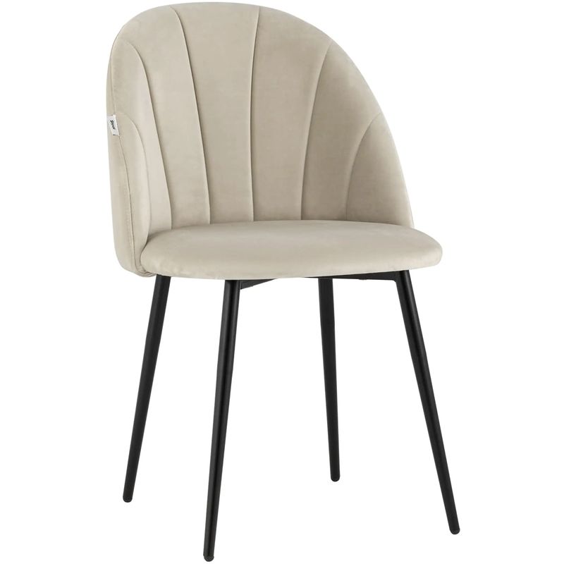 Стул Balsari S Chair Молочный Велюр Черные ножки Молочный Черный Стул Balsari S Chair Молочный Велюр Черные ножки Молочный Черный в Кирове | Loft Concept