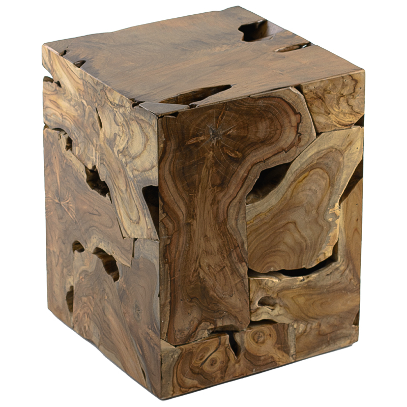 Приставной стол Wooden Cube Side Table Коричневый Приставной стол Wooden Cube Side Table Коричневый в Кирове | Loft Concept