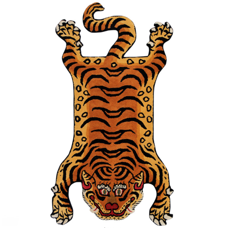 Ковер Тибетский тигр Tibetan Tiger Rug Оранжевый Коричневый Ковер Тибетский тигр Tibetan Tiger Rug Оранжевый Коричневый в Кирове | Loft Concept