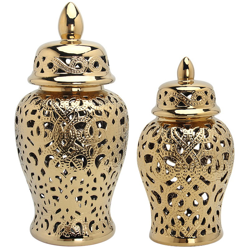 Ваза с крышкой Golden Interlacing Vase Золотой Ваза с крышкой Golden Interlacing Vase Золотой в Кирове | Loft Concept