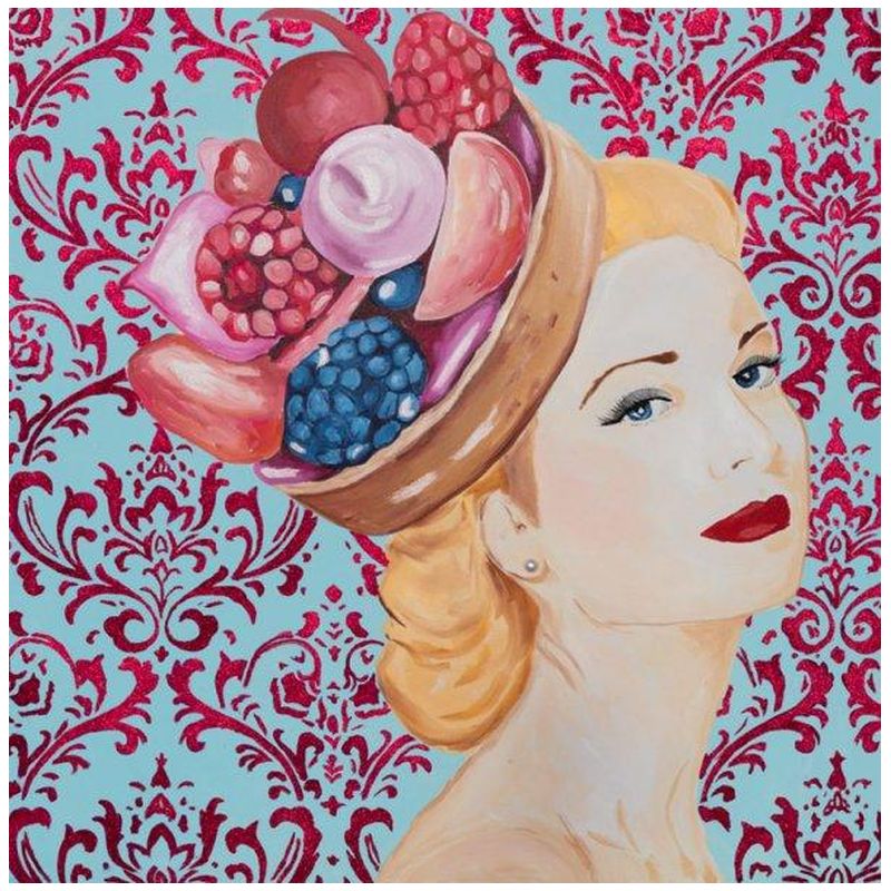 Картина Grace Kelly with Berry Tart Headdress and Damask Background Мульти в Кирове | Loft Concept 
